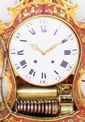 Large-important-Swiss-French-Neuchatel-Louis XVI-corne-rose-marquetry-ormolu-musical-repeating-bracket-wall-clock-Jaquet Droz-Leschot-