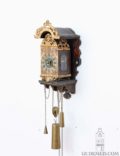 Miniature-small-Dutch-Frisian-polychrome-iron-brass- Striking-alarm-stoelschippertje-provincial-antique-wall-clock