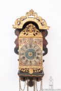 Miniature-small-Dutch-Frisian-polychrome-iron-brass- Striking-alarm-stoelschippertje-provincial-antique-wall-clock