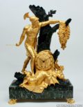 French-Empire-ormolu-patinated-gilt-bronze-Jason-golden-fleece-mantel-clock-Feuchere-antique-clock-