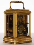 French-gilt-brass-gadrooned-gorge Case-striking-alarm-antique-ravel-carriage-clock-lepine-paris