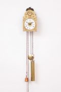 German-black-forest-wood-brass-miniature-Sorg-alarm-wall-antique-clock-
