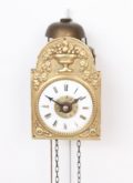 German-black-forest-wood-brass-miniature-Sorg-alarm-wall-antique-clock-