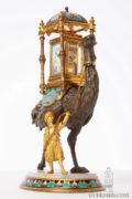 Swiss-French-gilt-porcelain-polychrome-gilt-brass-anglaise-miniature-carriage-clock-austriche-bronze-presentation-stand-