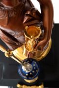 French-Napoleon III-sculptural-bronze-conical-pendulum-antique-clock-Farcot-Laurent-mystery-striking-