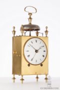 French-Swiss-brass-striking-alarm-repeating-capucine-travel-antique-clock-