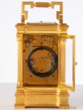 French-gilt-brass-anglaise-case-antique-carriage-clock-striking-date-moonphase-grande-sonnerie-calendar-