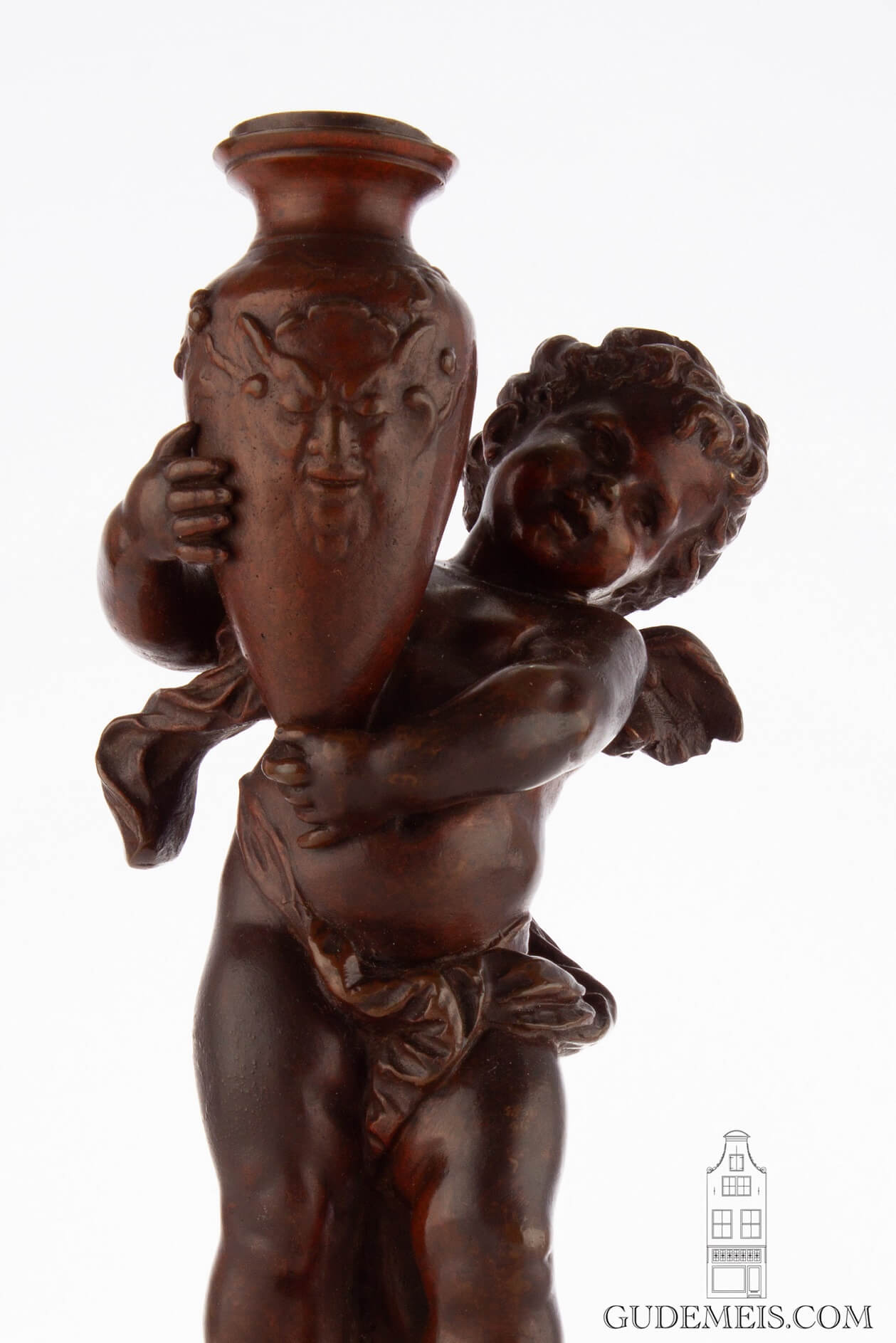 French-sculpture-patinated-bronze-putto-candelabra-marble-napoleon III-moreau