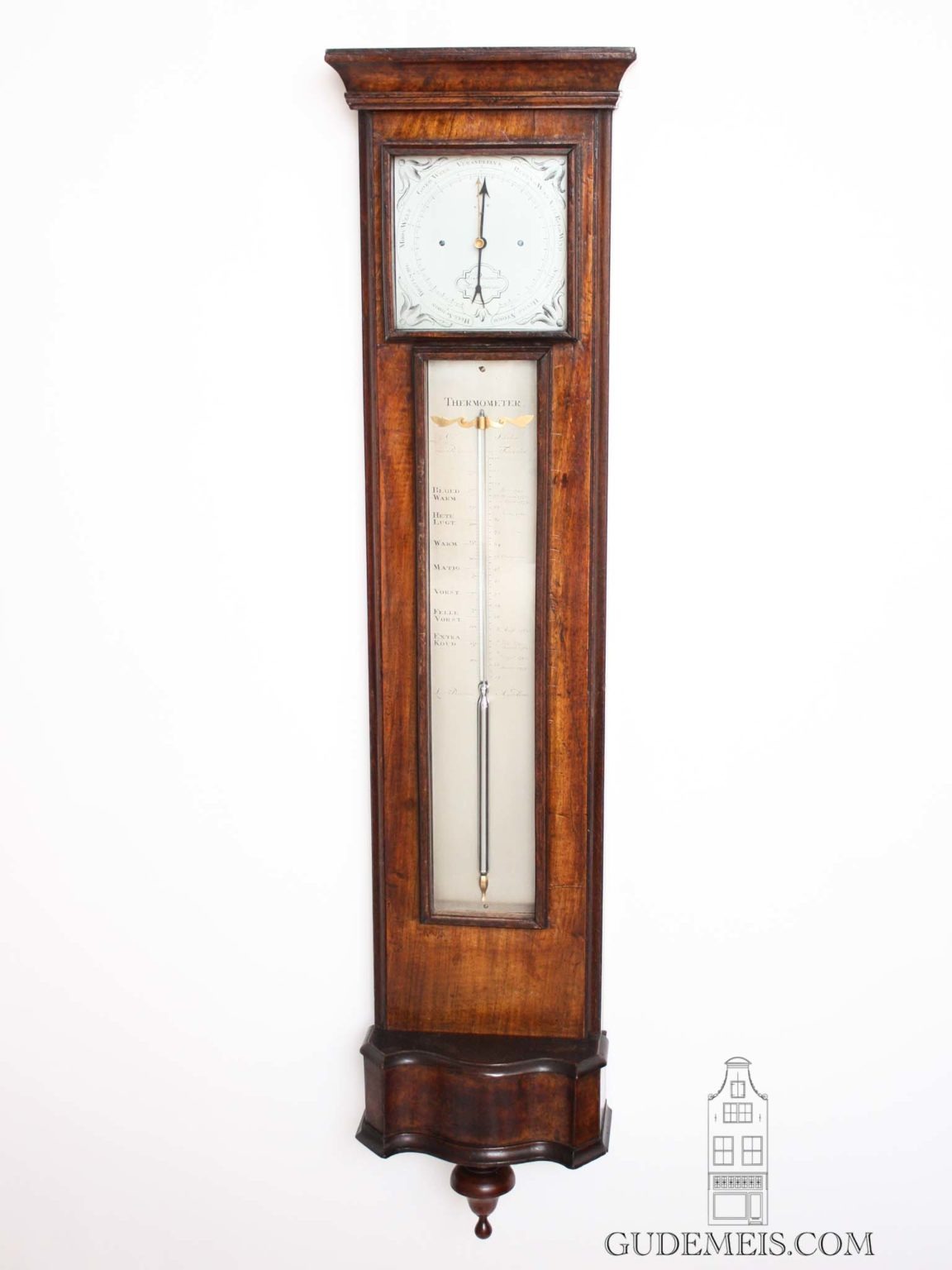 A very rare Dutch Louis XVI mahogany wheel barometer by Primavesi