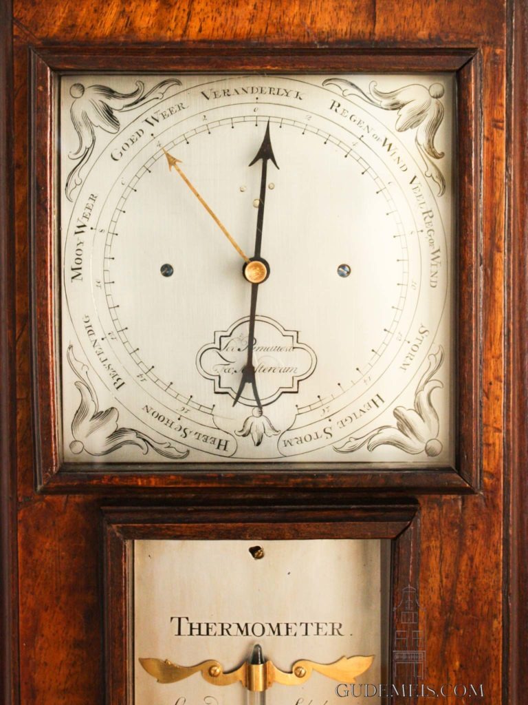 A very rare Dutch Louis XVI mahogany wheel barometer by Primavesi ...