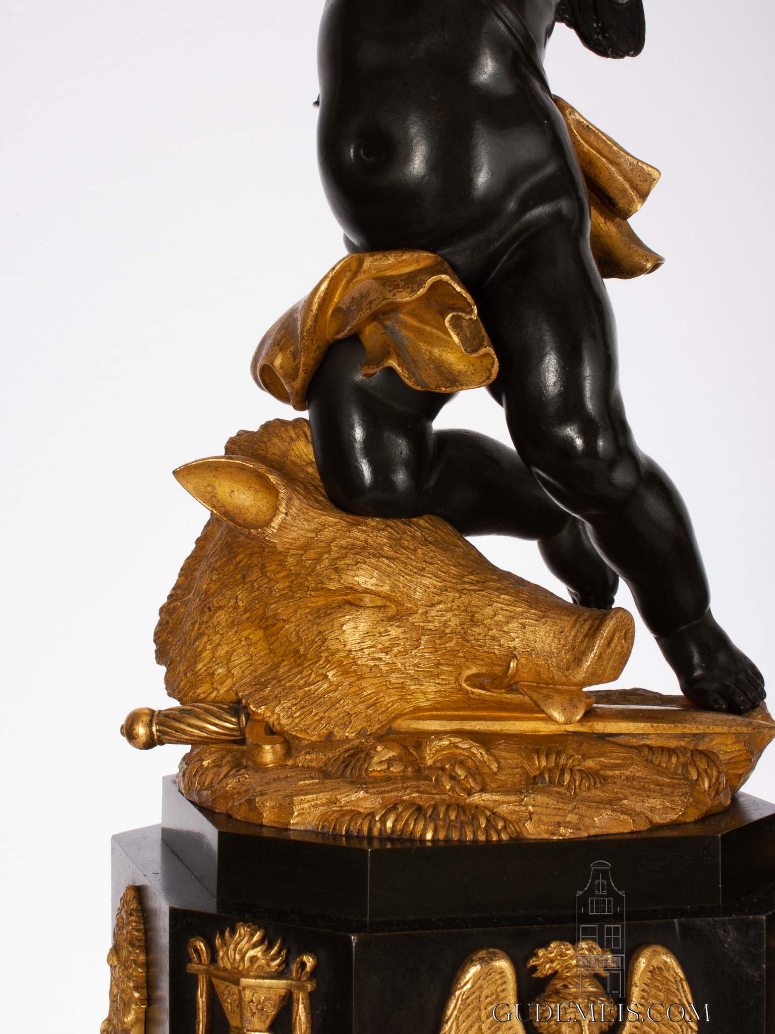 French-Empire-patinated-gilt-bronze-ormolu-sculptural-putti-hercules-nike-candelabra