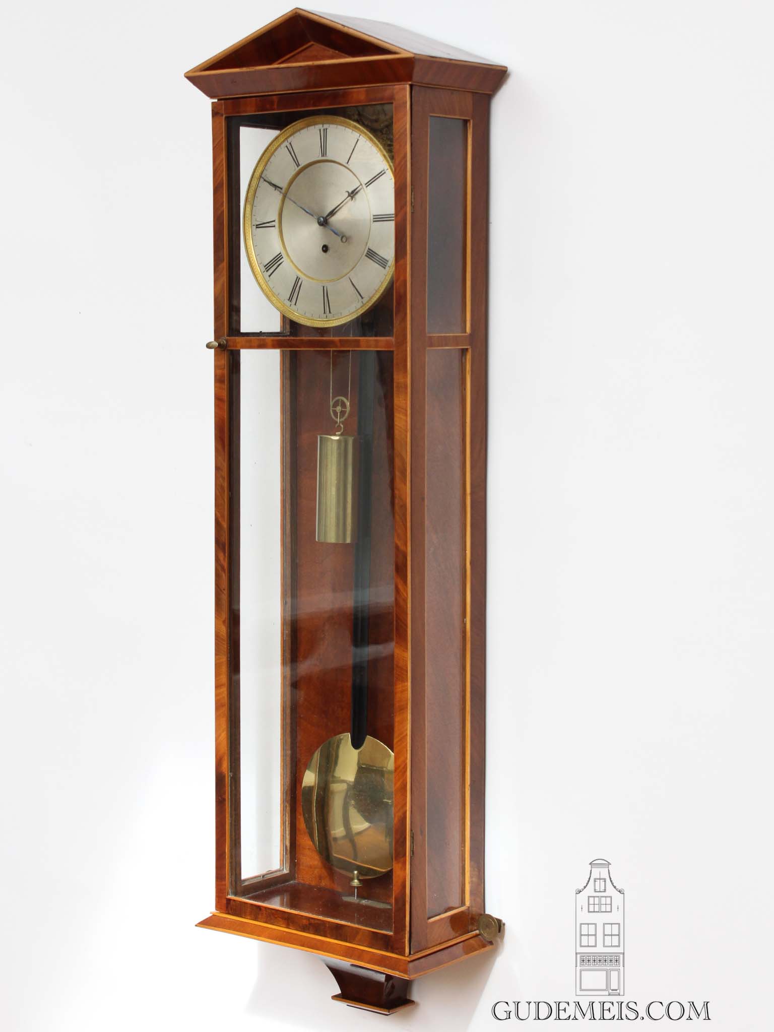 Austrian-Vienna-wien-mahogany-precision-dachluhr-regulator-antique-wall-clock