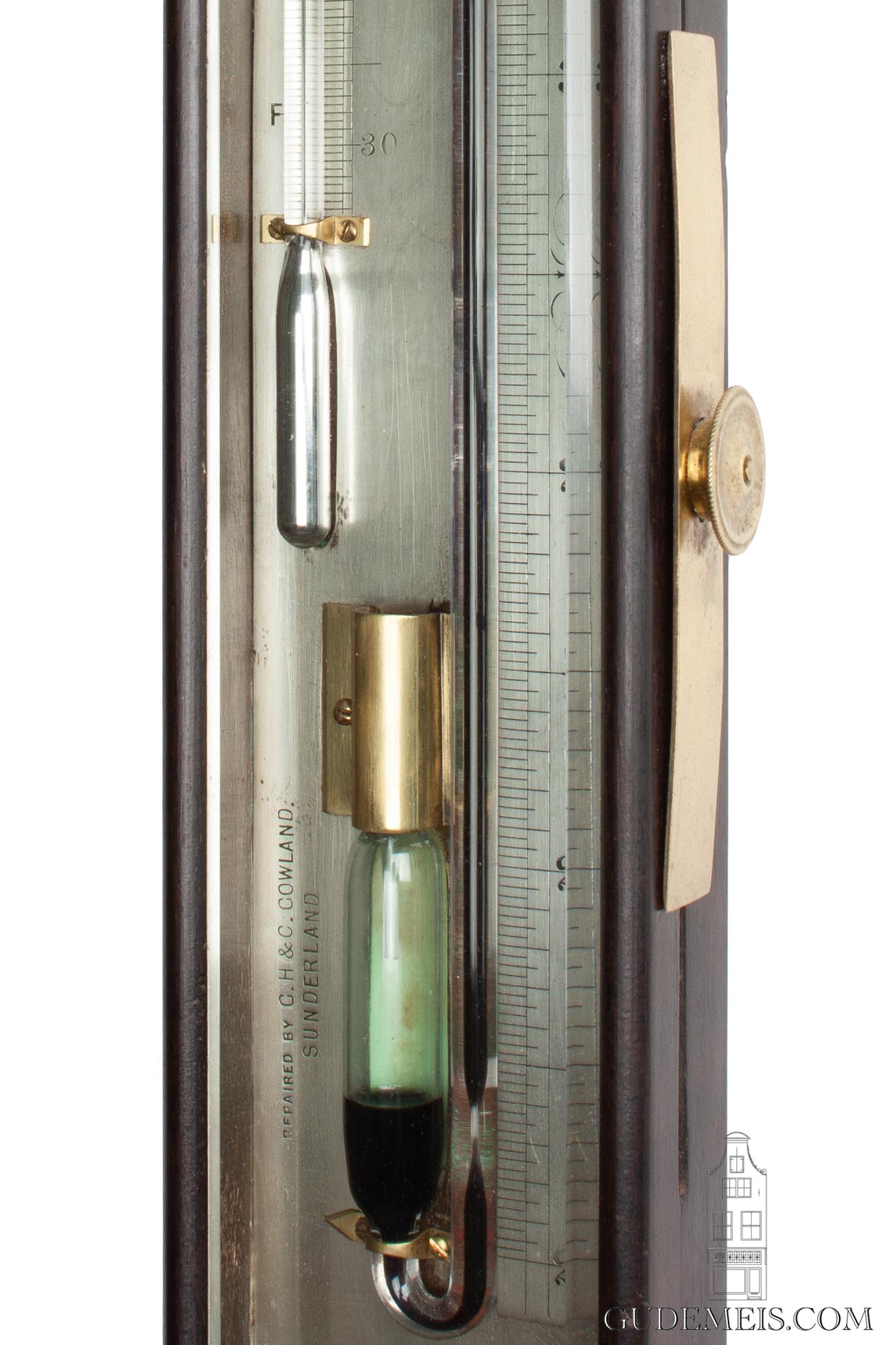 English-Adie-mahogany-marine-thermo-barometer-sympiesometer-mahogany-prenobscot-silvered-brass-plates-thermometer-