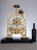 Large-English-neo-gothic-brass-skeleton-quarter-chime-calendar-antique-clock-Cox-Islington-Victorian-