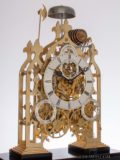 Large-English-neo-gothic-brass-skeleton-quarter-chime-calendar-antique-clock-Cox-Islington-Victorian-