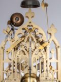 Large-English-neo-gothic-brass-skeleton-quarter-chime-calendar-antique-clock-Cox-Islington-Victorian-
