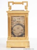 French Gilt Brass Anglaise Striking Alarm Musical Antique Travel Carriage Clock Breguet Paris-