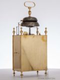 Large-French-brass-oversized-quarter-striking-alarm-two-bells-gillet-aine-Clermont-antique-travel-clock-