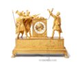 Oath-of-the-horatii-French-Empire-sculptural-gilt-bronze-striking-antique-clock-Jacques-Louis-David-