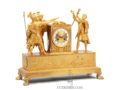 Oath-of-the-horatii-French-Empire-sculptural-gilt-bronze-striking-antique-clock-Jacques-Louis-David-