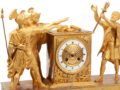 Oath-of-the-horatii-French-Empire-sculptural-gilt-bronze-striking-antique-clock-Jacques-Louis-David-