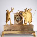 Oath-of-the-horatii-French-Empire-sculptural-gilt-bronze-striking-antique-clock-Jacques-Louis-David
