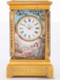 Miniature-Swiss-gilt-brass-anglaise-case-polychrome-enamel-gilt-brass-antique-travel-carriage-clock-enamel-dial-