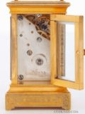 Miniature-Swiss-gilt-brass-anglaise-case-polychrome-enamel-gilt-brass-antique-travel-carriage-clock-enamel-dial-