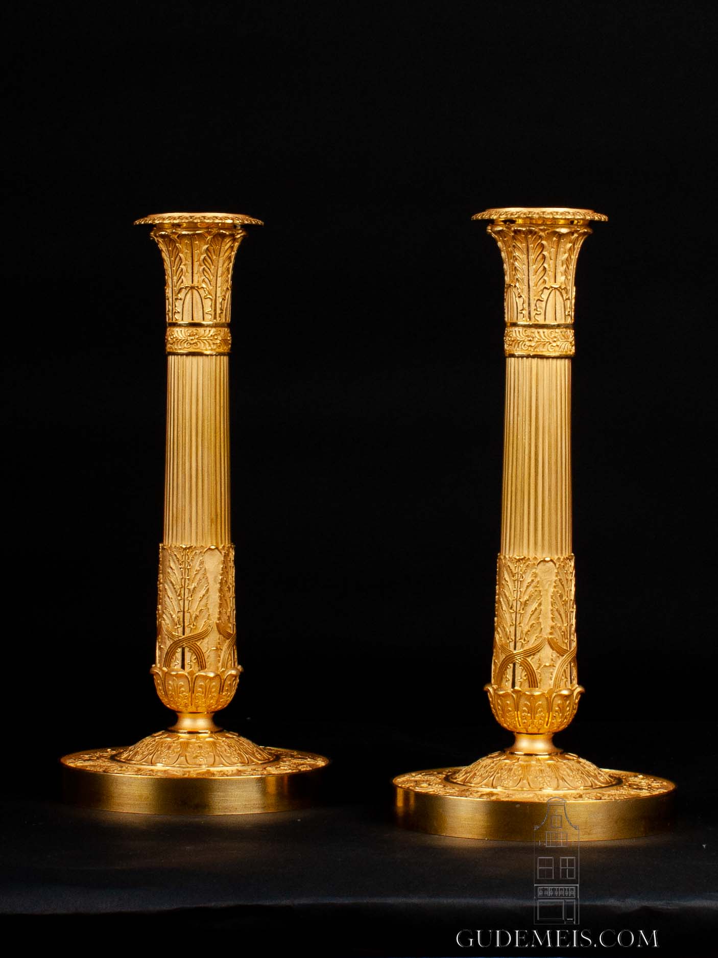 French Large Brass Candelabra, Circa 1800