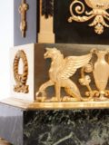 French-Empire-gilt-patinated-bronze-striking-au-borne-arched-griffins-mercury-antique-mantel-clock