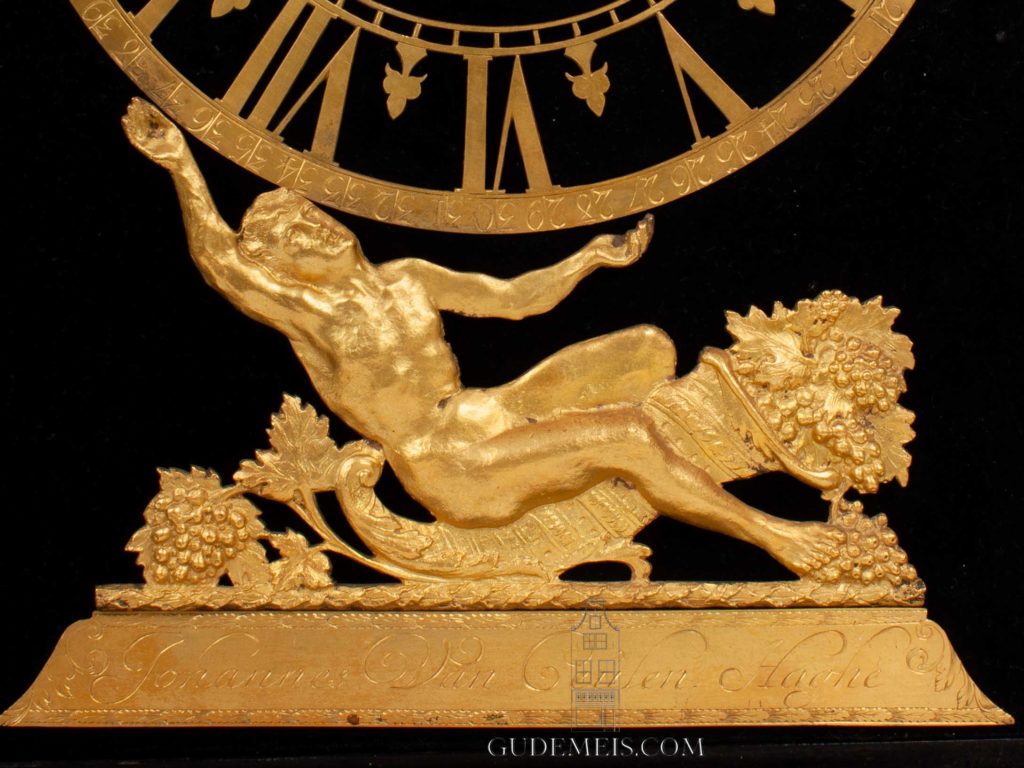 Dutch-ebony-brass-ormolu-striking-haagse-klok-Hague antique-clock-johannes-van-ceulen-
