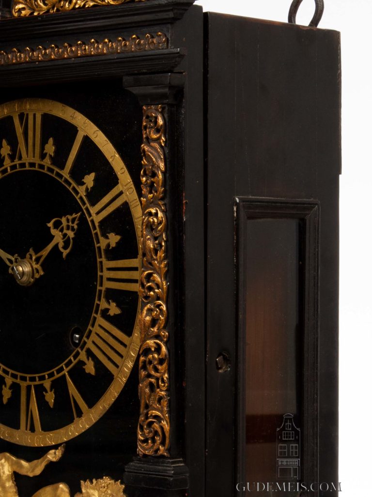 Dutch-ebony-brass-ormolu-striking-haagse-klok-Hague antique-clock-johannes-van-ceulen-