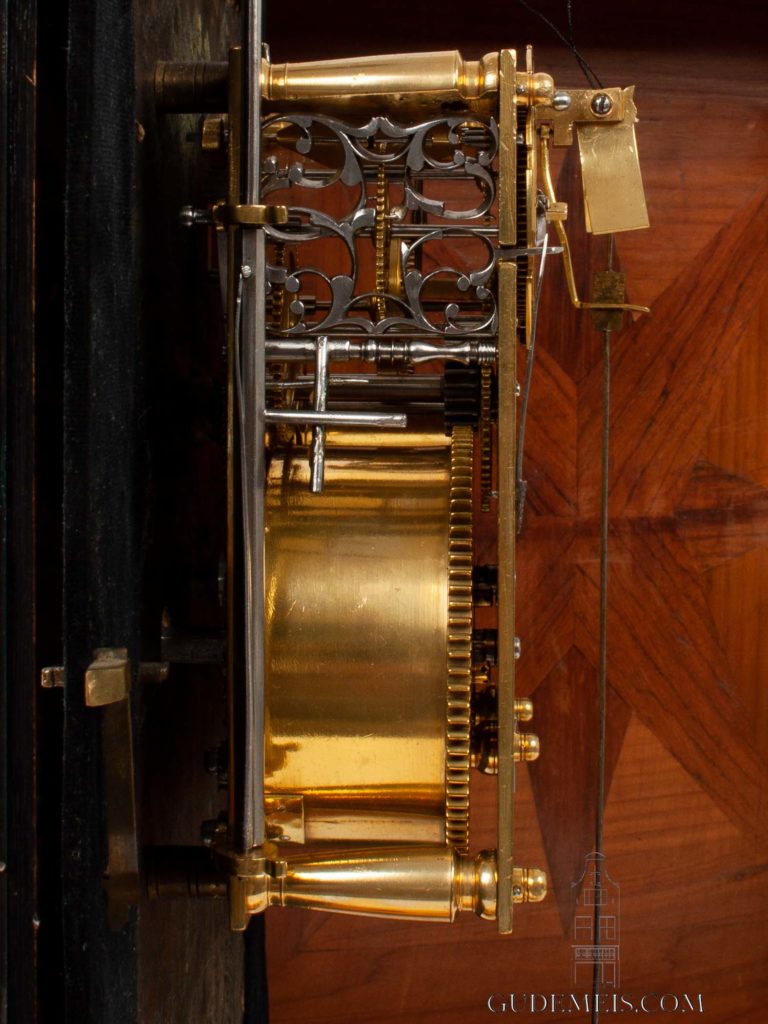 Dutch-ebony-brass-ormolu-striking-haagse-klok-Hague antique-clock-johannes-van-ceulen-