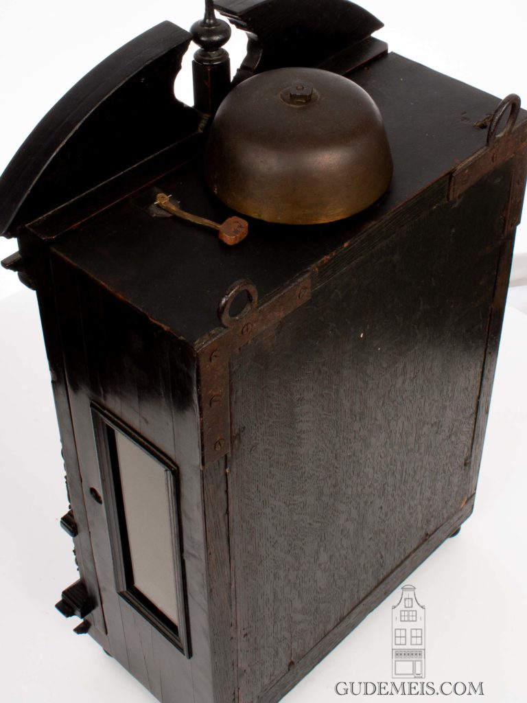 Dutch-ebony-brass-ormolu-striking-haagse-klok-Hague antique-clock-johannes-van-ceulen-