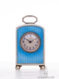 Swiss-French-silver-sub-miniature-guilloche-enamel-translucent-antique-carriage-clock