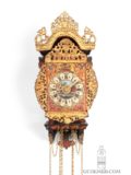 Dutch-miniature-Frisian-Fries-polychrome-iron-striking-alarm-lantern-Stoelschipper-antique-wall-clock-