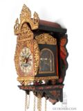 Dutch-miniature-Frisian-Fries-polychrome-iron-striking-alarm-lantern-Stoelschipper-antique-wall-clock-