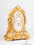 French-Napoleon III-rococo-style-sevres-porcelain-perpetual-calendar-moon Phase-date-month-year-Brocot-antique-mantel-clock-