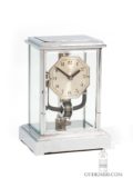 Miniature-small-French-nickel-chrome-electric-art-deco-four-glass-mantel-clock-