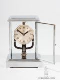 Miniature-small-French-nickel-chrome-electric-art-deco-four-glass-mantel-clock-