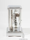 Miniature-small-French-nickel-chrome-electric-art-deco-four-glass-mantel-clock-