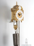 English-brass-striking-miniature-mini-lantern-antique-clock-Clarke-London-Leadenhall-