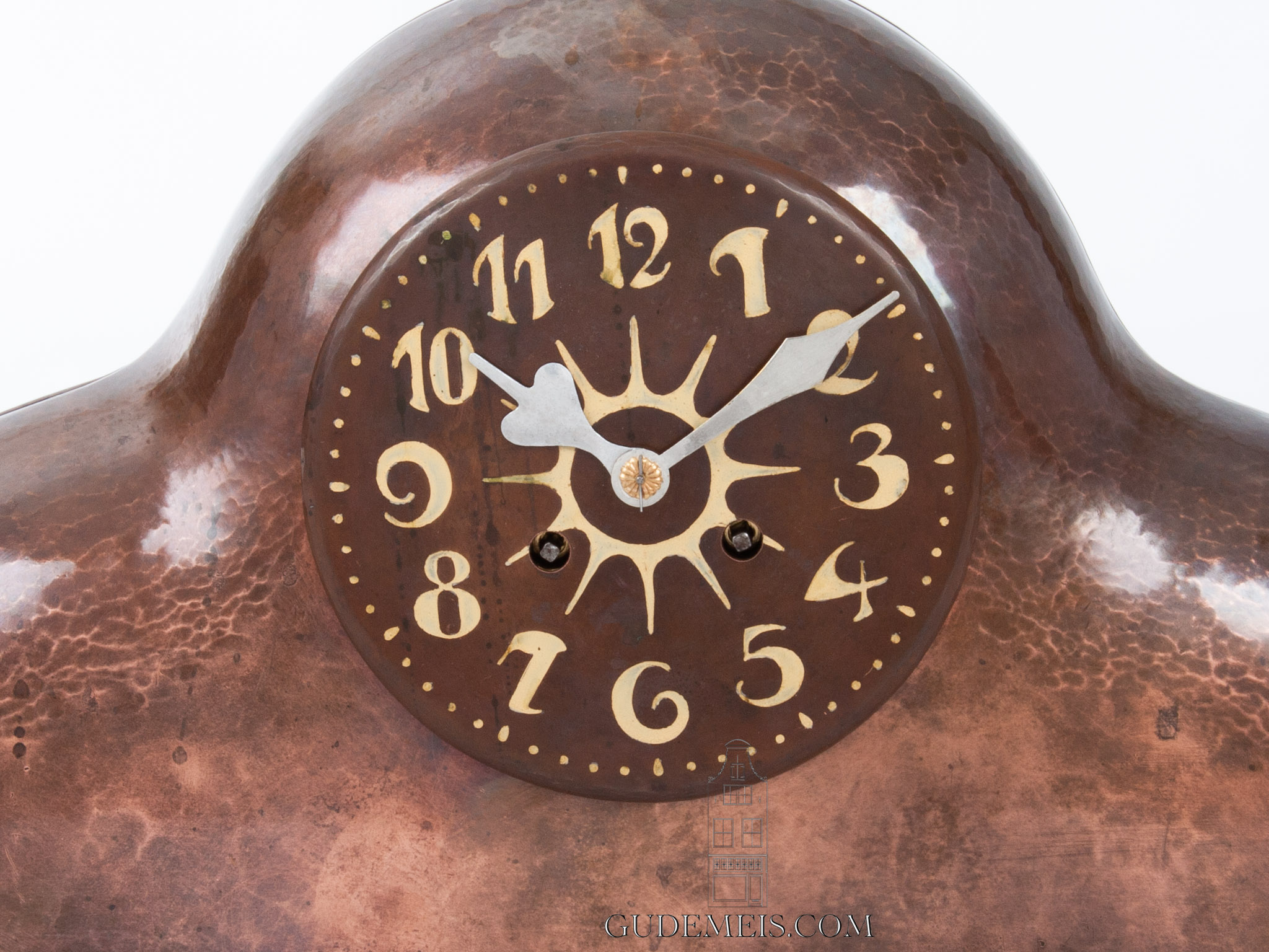 Dutch-art-deco-amsterdamse-school-copper-antique-mantel-clock-winkelman-van-der-bijl-