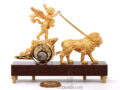 French-empire-gilt-bronze-ormolu-griotte-rouge-chariot-cupid-amor-lion-antique-mantel-clock-