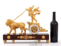 French-empire-gilt-bronze-ormolu-griotte-rouge-chariot-cupid-amor-lion-antique-mantel-clock-