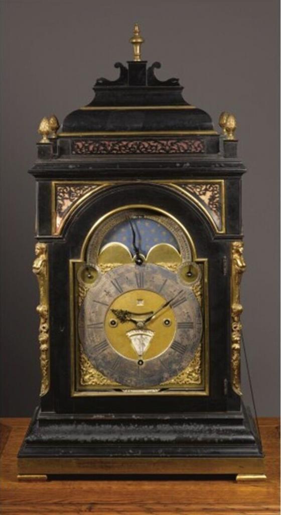 large-Dutch-ebony-brass-mounted-calendar-moonphase-musical-bracket-table-clock-royal-house-of-orange-