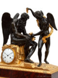 Monumental-imposing-French-Empire-gilt-patinated-bronze-sculptural-striking-mantel-clock-Chronos-Amor-Cupid-Claude-Galle-