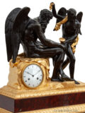 Monumental-imposing-French-Empire-gilt-patinated-bronze-sculptural-striking-mantel-clock-Chronos-Amor-Cupid-Claude-Galle-