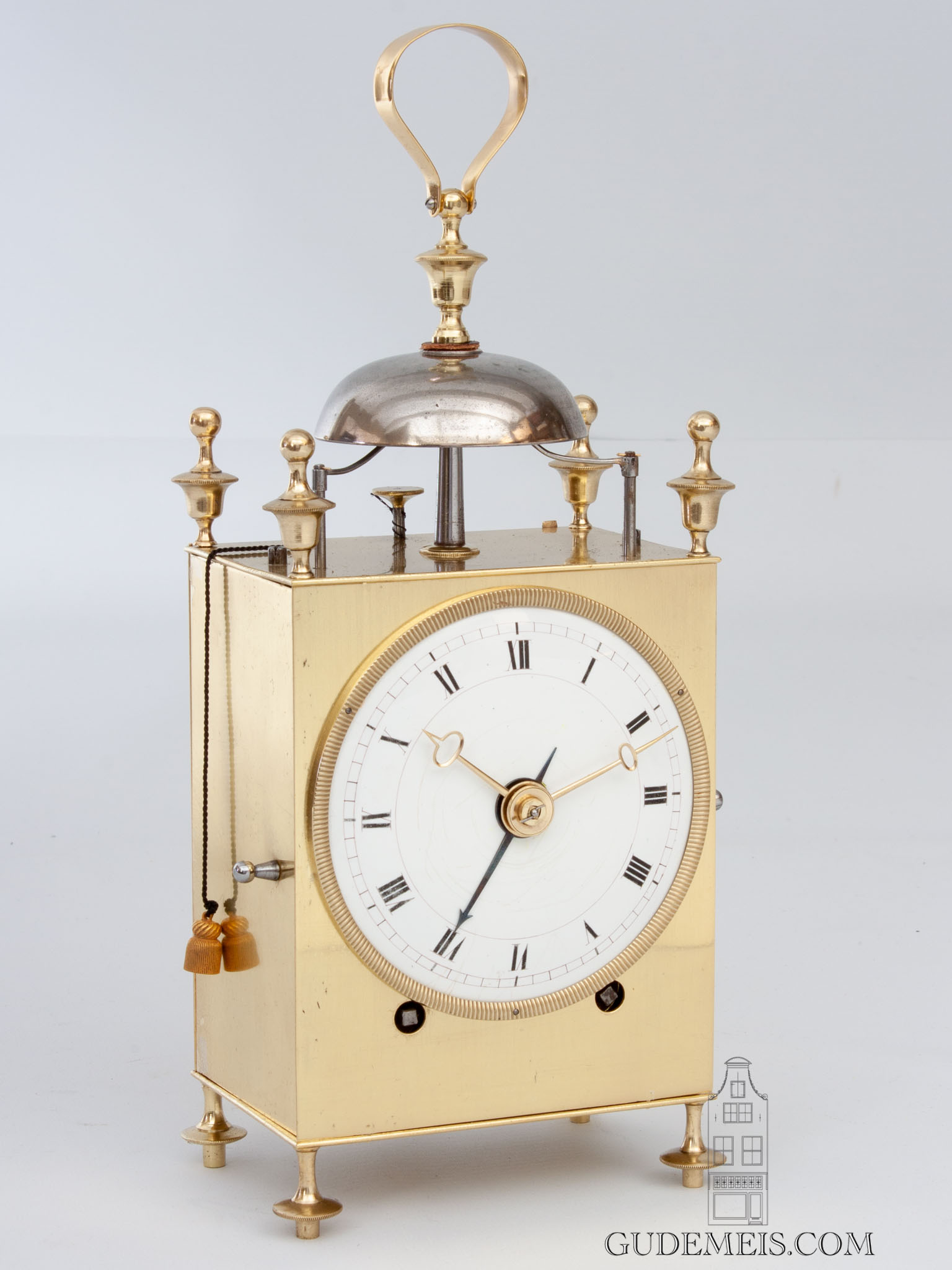 Beautiful Antique Brass Repeating Mantel Clock