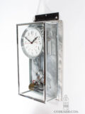 Antique-electric-French-nickel-chrome-marble-art-deco-brillié-wall-regulator-clock-model-1595-half-second-